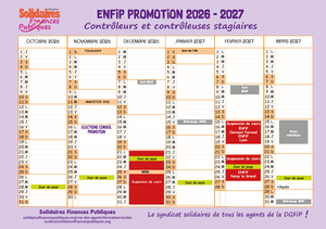 Calendrier Contrôleurs stagiaires